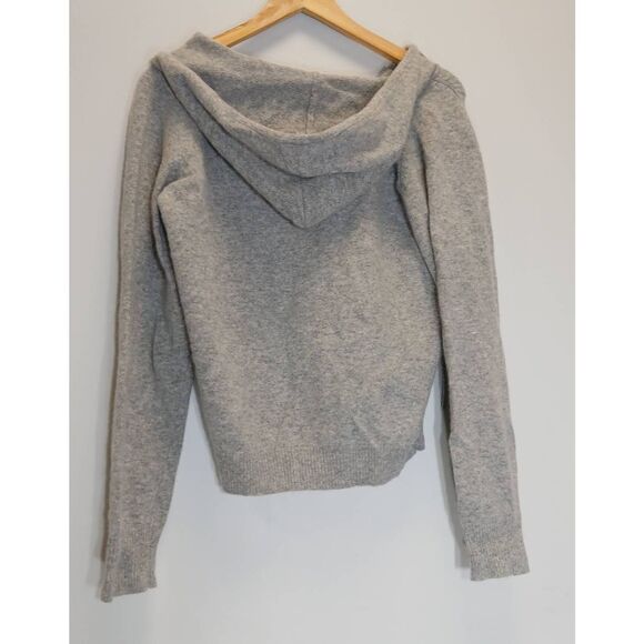Mary Jane womens small angora wool full zip gray sweater hoodie - Picture 5 of 9